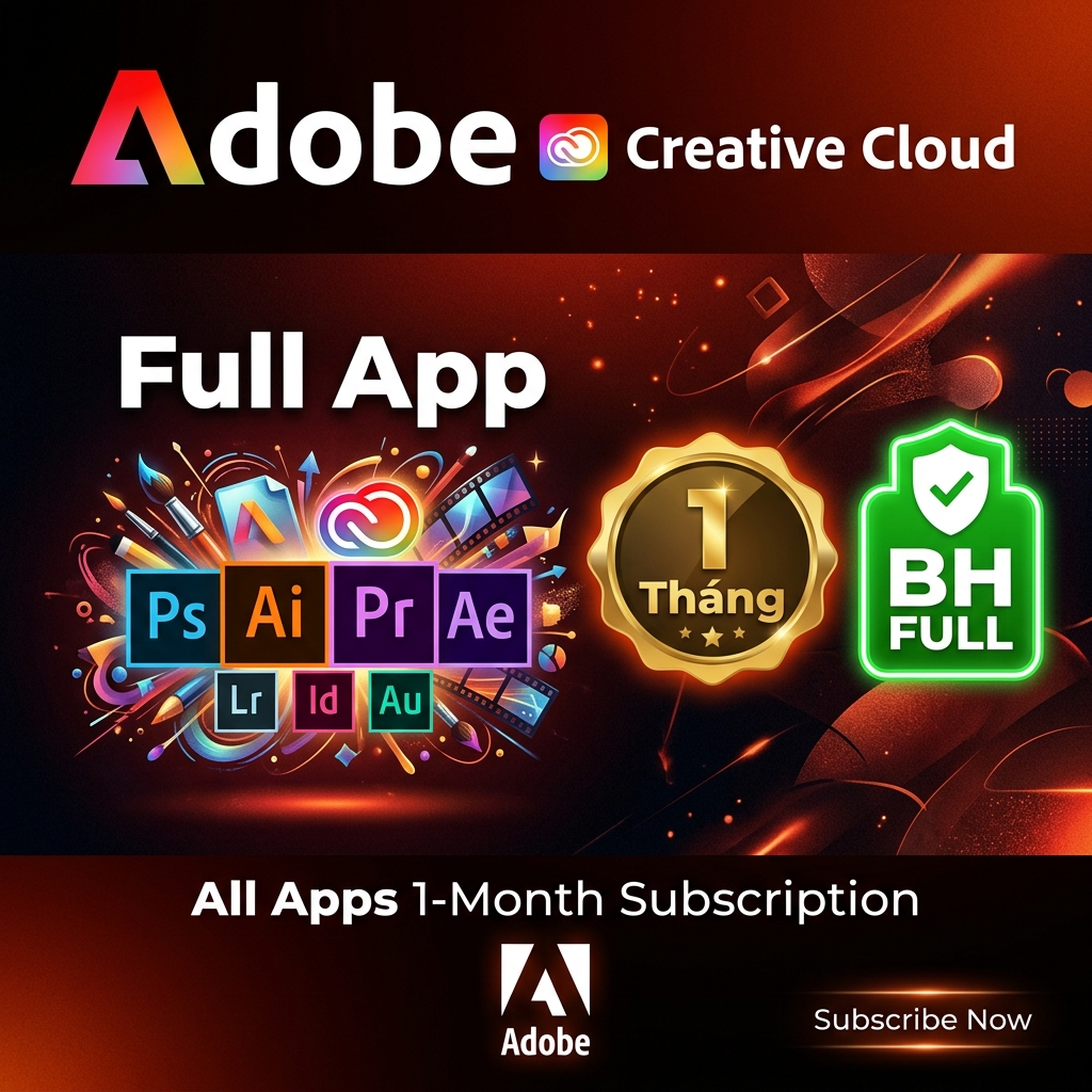 Adobe Full App 1 Tháng (BH Full)
