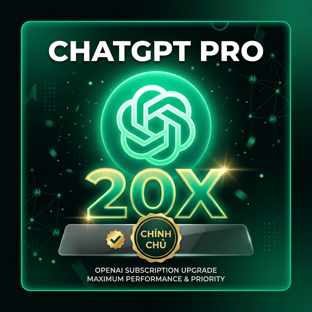 Nâng cấp ChatGPT Pro 20x 1 tháng - Chính chủ